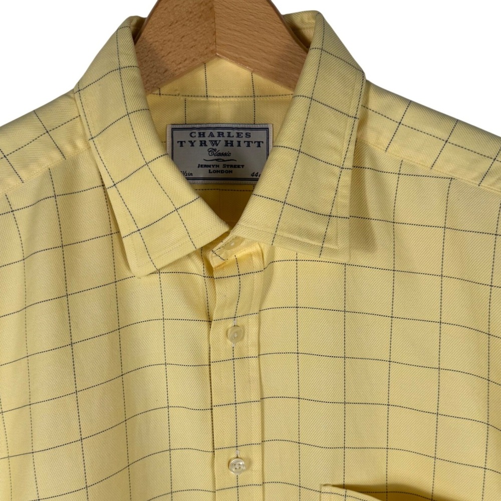 Charles Tyrwhitt Windowpane Check Short Sleeve Shirt  Mens 17.5 44